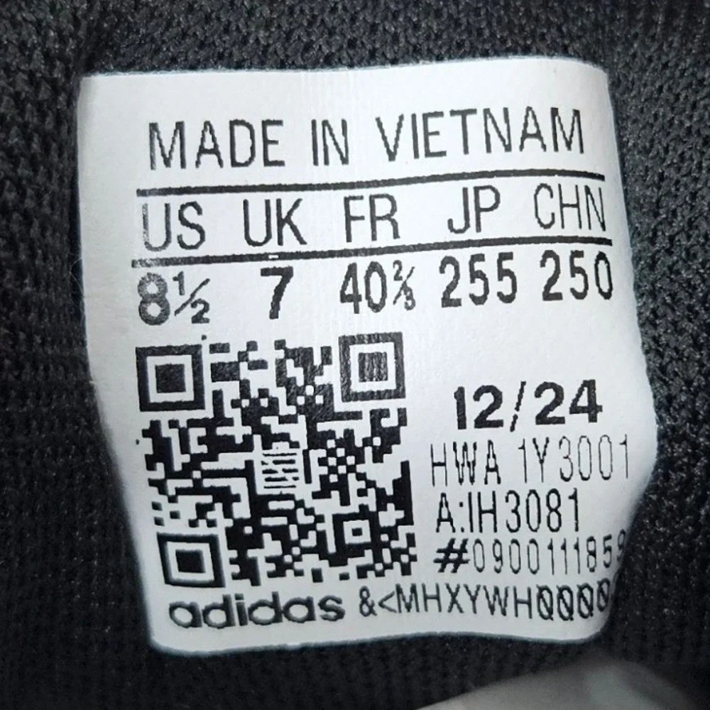Adidas‎ VL Court Bold Platform Sneakers IH3081 Black White Gum Women's Size 8.5